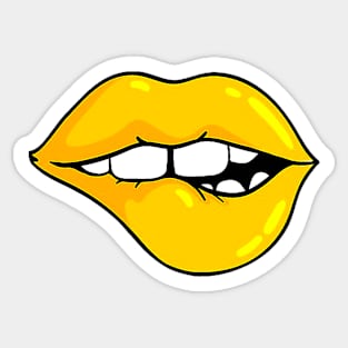 Kinky Yellow Lips Sticker